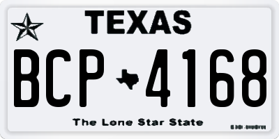 TX license plate BCP4168