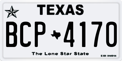 TX license plate BCP4170
