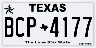 TX license plate BCP4177