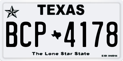 TX license plate BCP4178