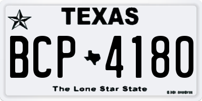 TX license plate BCP4180