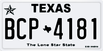 TX license plate BCP4181