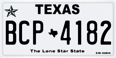 TX license plate BCP4182