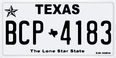 TX license plate BCP4183