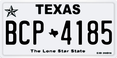 TX license plate BCP4185