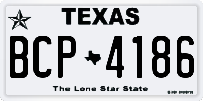 TX license plate BCP4186