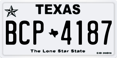 TX license plate BCP4187