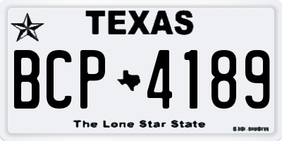 TX license plate BCP4189