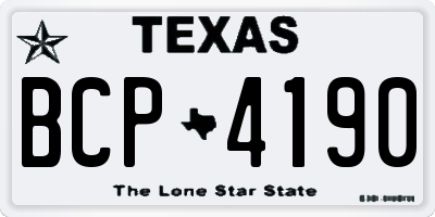 TX license plate BCP4190