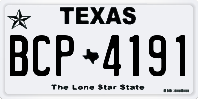 TX license plate BCP4191