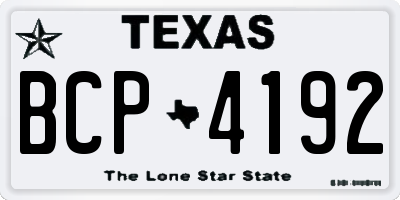 TX license plate BCP4192