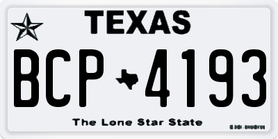 TX license plate BCP4193
