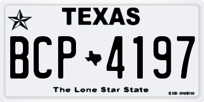 TX license plate BCP4197