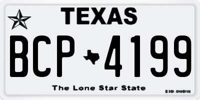 TX license plate BCP4199