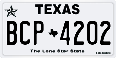 TX license plate BCP4202