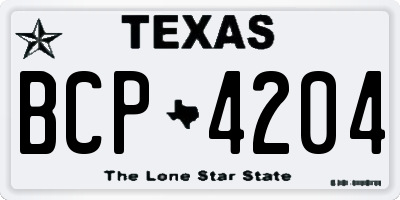TX license plate BCP4204