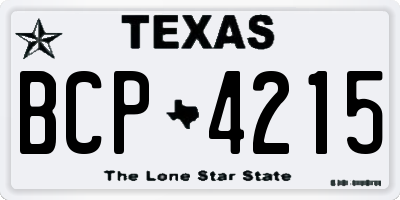 TX license plate BCP4215