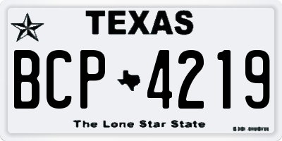 TX license plate BCP4219