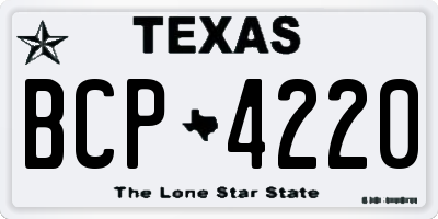 TX license plate BCP4220
