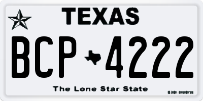 TX license plate BCP4222