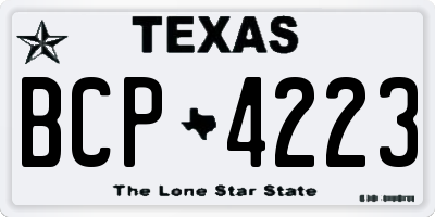 TX license plate BCP4223