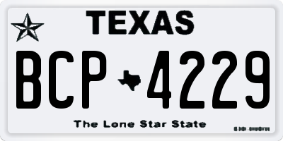 TX license plate BCP4229