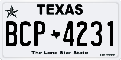 TX license plate BCP4231