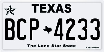 TX license plate BCP4233