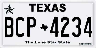 TX license plate BCP4234