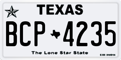 TX license plate BCP4235