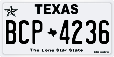 TX license plate BCP4236