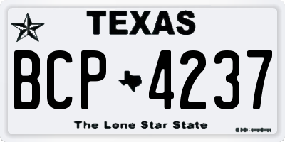 TX license plate BCP4237
