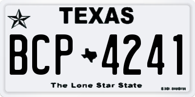 TX license plate BCP4241