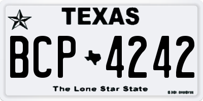 TX license plate BCP4242