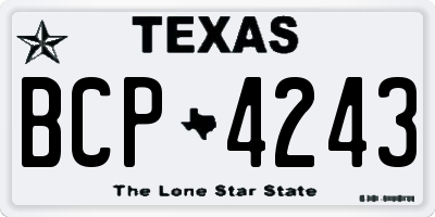 TX license plate BCP4243
