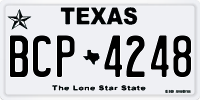 TX license plate BCP4248