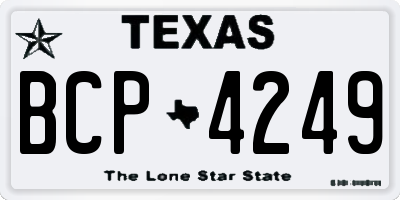 TX license plate BCP4249