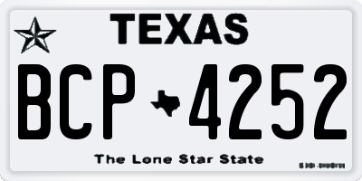TX license plate BCP4252
