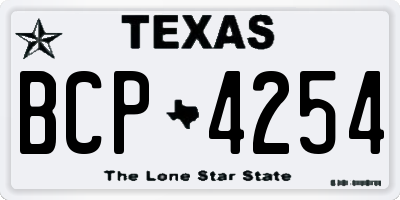 TX license plate BCP4254