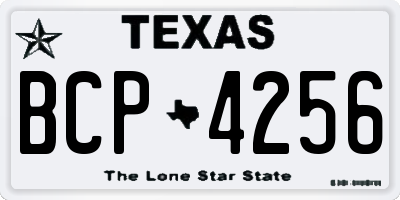 TX license plate BCP4256