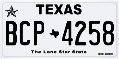 TX license plate BCP4258
