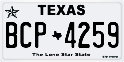 TX license plate BCP4259