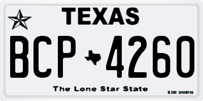 TX license plate BCP4260