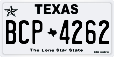 TX license plate BCP4262