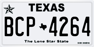 TX license plate BCP4264