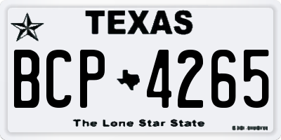 TX license plate BCP4265
