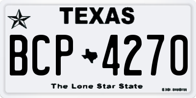 TX license plate BCP4270