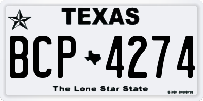 TX license plate BCP4274