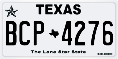 TX license plate BCP4276