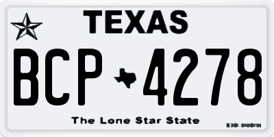 TX license plate BCP4278